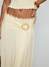 Full Orbit Shirred Maxi Skirt Cream